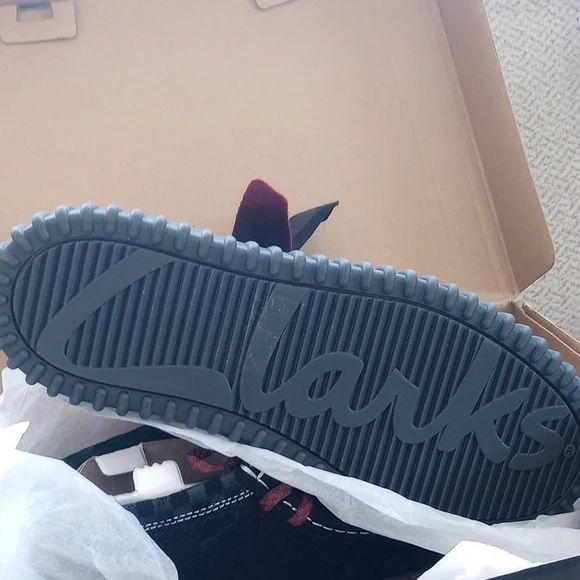 Clarks Black and Red Chukka Boots